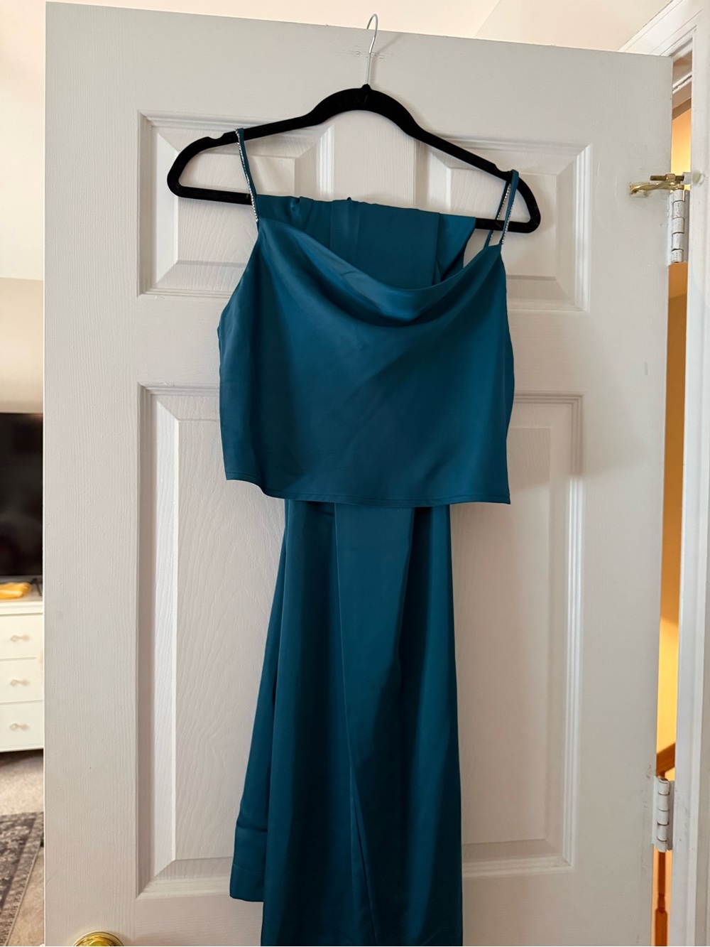 NWT Matching Set - Teal Cowl Neck Spaghetti Strap Top & Pants